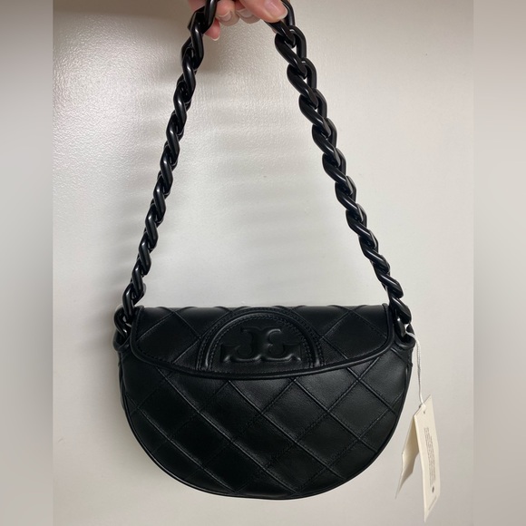 NWT Tory Burch Fleming Mini Crescent Shoulder Bag - Picture 2 of 12